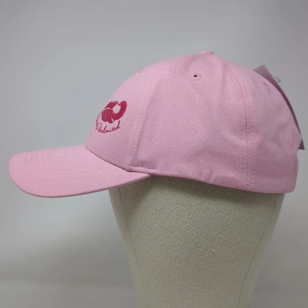 Ducks Unlimited Baseball Cap Pink One Size Strapback Feather Logo Hat Cotton